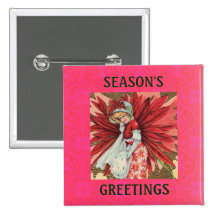 Poinsettia Lady Button