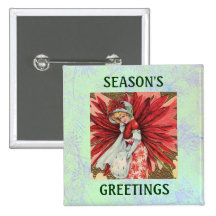 Poinsettia Lady Button