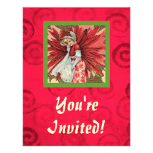 "Poinsettia Lady" Invitation