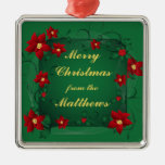 Poinsettia Merry Christmas Pendant Ornament