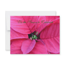 Poinsettia Season's Greeting Cards invitations