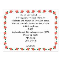 Poinsettias Holiday Party Invitation Postcard