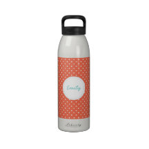 Point de polka de corail bouteilles d'eau réutilisables