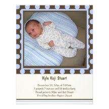 Point de polka et faire-part de naissance de bébé 