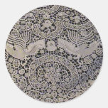 Point de Venise Lace Round Sticker