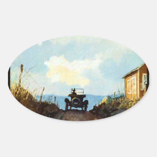 Point the Radioator Westward Oval Sticker