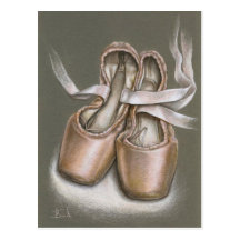 Pointe shoes postcard