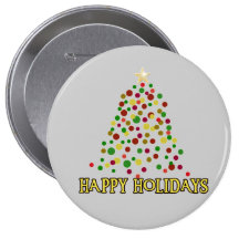 Pointillism Style Christmas Tree Products Button