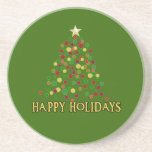Pointillism Style Christmas Tree Products Coaster