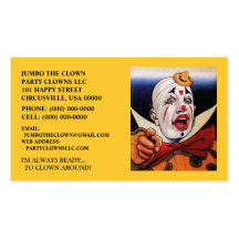 POINTING CLOWN BUSINESS CARDS ~ MAKE A STATEMENT!