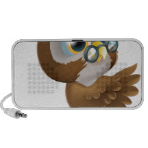 Pointing Cute Owl Mp3 Speakers