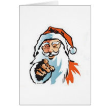 Pointing, Laughing Santa Cards