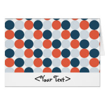 Points bleus et bleu-clair oranges cartes de vœux