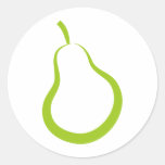Poire verte adhésif rond