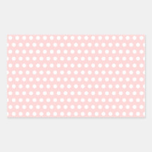 Pois blanc sur pâle - rose sticker en rectangle
