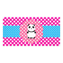 Pois de fantaisie de panda de bébé cartes de vœux avec photo
