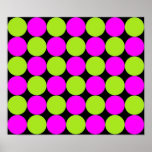 Pois de roses indien et de vert de chaux posters