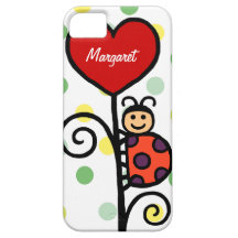 Pois mignon personnalisé de dessin de coccinelle coque Case-Mate iPhone 5