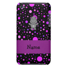 Pois nommé personnalisé de pourpre d'hippopotame coques barely there iPod