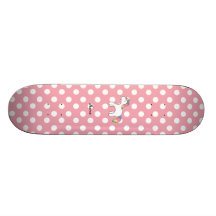Pois nommé personnalisé de rose de licorne de bébé plateau de skate