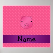 Pois nommé personnalisé de rose de visage de porc posters