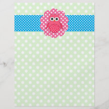 Pois rose de hibou prospectus en couleur