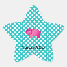 Pois rose mignon de turquoise d'hippopotame autocollant