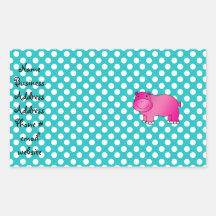Pois rose mignon de turquoise d'hippopotame adhésif