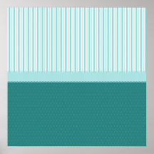 Pois turquoise de rayures bleues de turquoise d'Aq Affiche