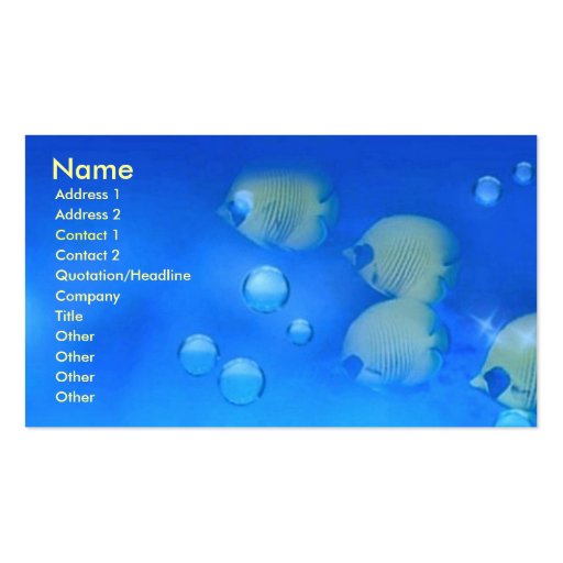 Poissons d'aquarium cartes de visite professionnelles