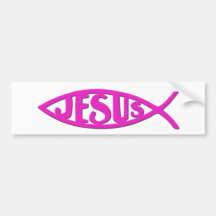 Poissons de Jésus (rose d'adhésif pour pare-chocs) Autocollant Pour Voiture