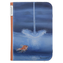 Poissons d'or peignant appliqués à étui clavier kindle