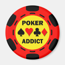 POKER ADDICT POKER CHIP MAGNET