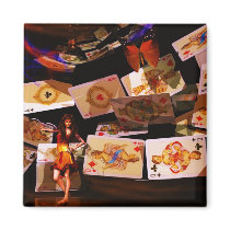 Poker art Pool Games cards, calendars Refrigerator Magnet
