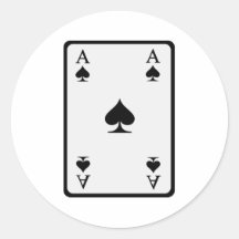 Poker card ace round sticker