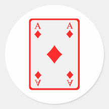 Poker card ace round sticker
