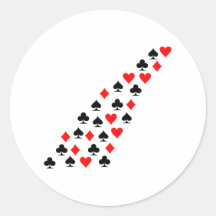 Poker cards round sticker