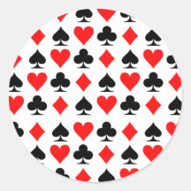 Poker cards round sticker