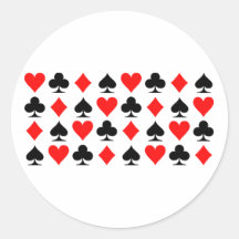 Poker cards round sticker