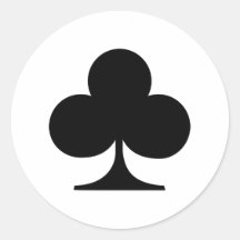 Poker clubs round sticker