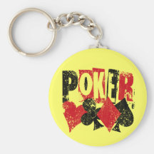 POKER - DISTRESSED AND AGED STYLE KEYCHAIN