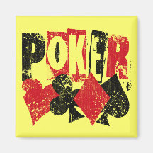POKER - DISTRESSED AND AGED STYLE REFRIGERATOR MAGNETS