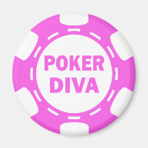 POKER DIVA POKER CHIP FRIDGE MAGNETS