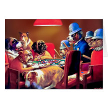 Poker Dogs: Pinched with Four Aces Card