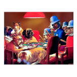 Poker Dogs: Pinched with Four Aces Post Card