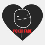 Poker Face - Black Heart Stickers