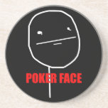 Poker Face - Black Sandstone Premium Coaster