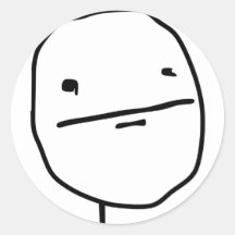 Poker Face Comic Face Round Sticker
