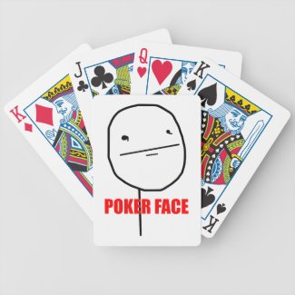 Poker face internet meme playing cards