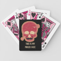 Poker Face Skull Funny Moustache Humour Laugh playing cards